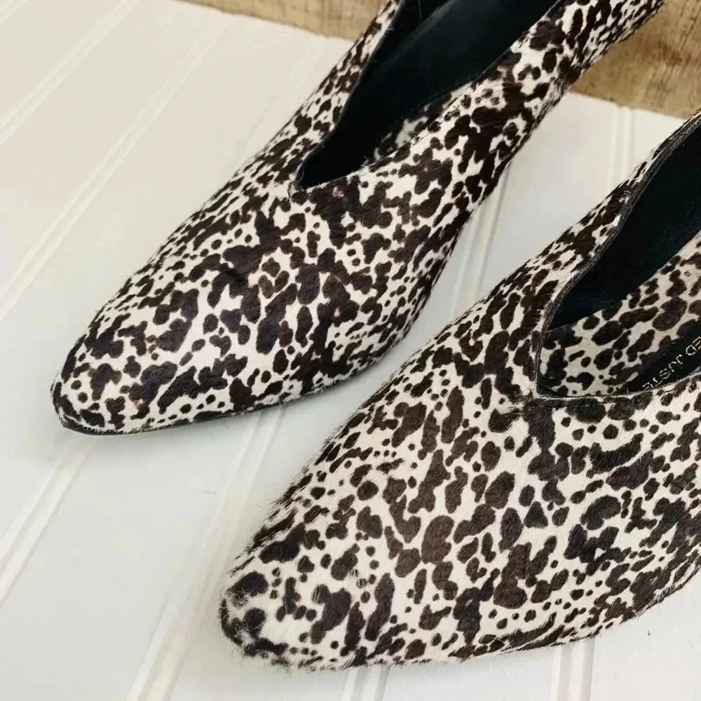 Anthropologie Pied Juste Calf Hair Wedged Booties